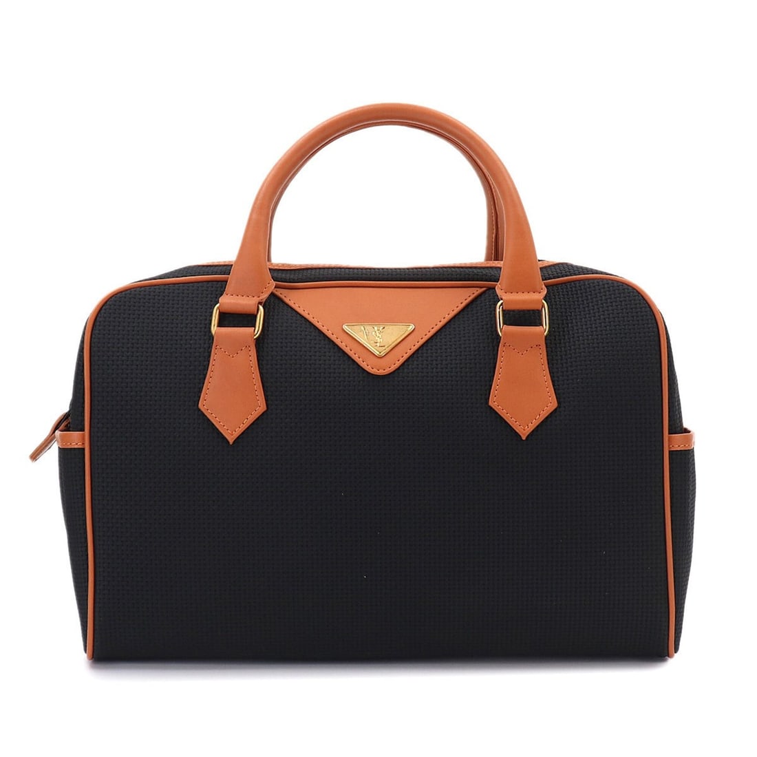 Yves Saint Laurent Boston Handbag, Leather, Black/Brown, Gold Hardware.: --- Catalog ---Category: SizeSize (HxWxD): 22.5cm x 33cm x 14cm / 8.85'' x 12.99'' x 5.51''Category: DesignType: HandbagColor: Black, BrownGender: Women,MenMaterial: PVC , Leather Category: