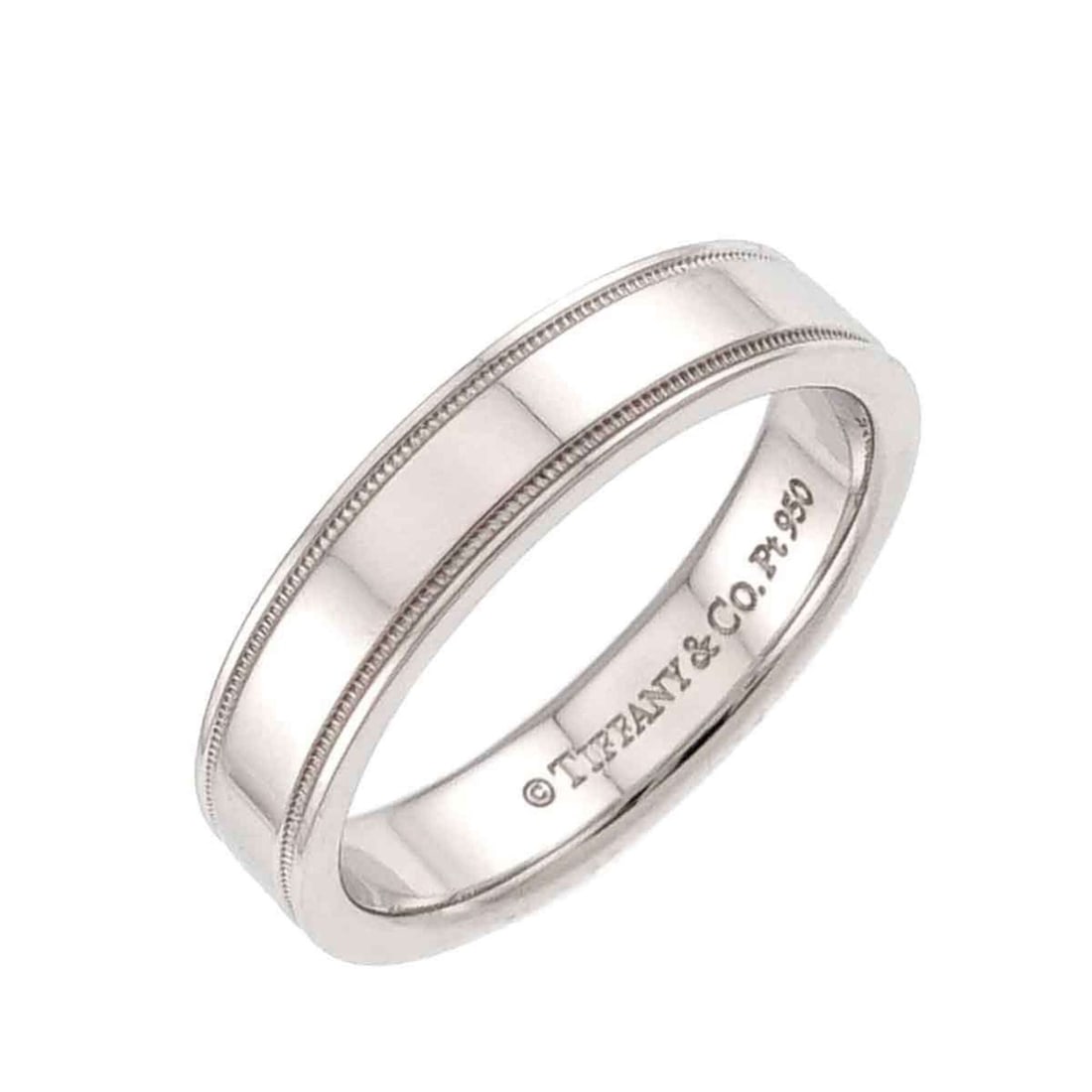 Tiffany & Co. Double Milgrain Ring, 4mm wide, Platinum (Pt) - Together Ring: --- Catalog ---Category: SizeJP Size: 9US Size: 5Category: DesignType: Band ringGender: WomenMaterial: Platinum 950Category: GeneralBrand: Tiffany--- Item List ---Section: ConditionRanking: Rank SA