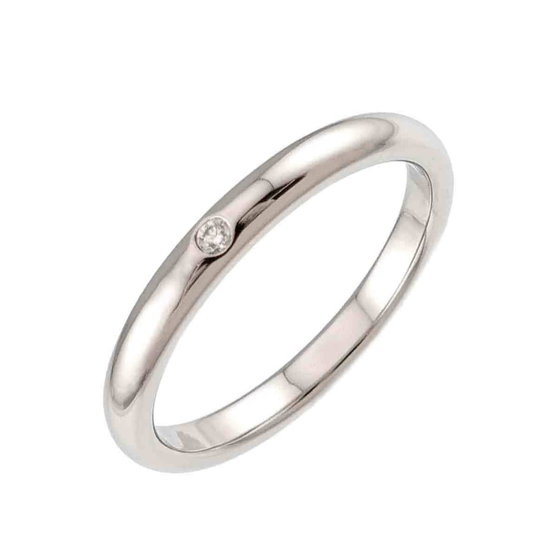 Tiffany & Co. Stacking Band Ring, 1 Diamond, Platinum.: --- Catalog ---Category: SizeJP Size: 18US Size: 9Category: DesignType: Band ringGender: WomenMaterial: Platinum 950Category: GeneralBrand: Tiffany--- Item List ---Section: ConditionRanking: Rank SA