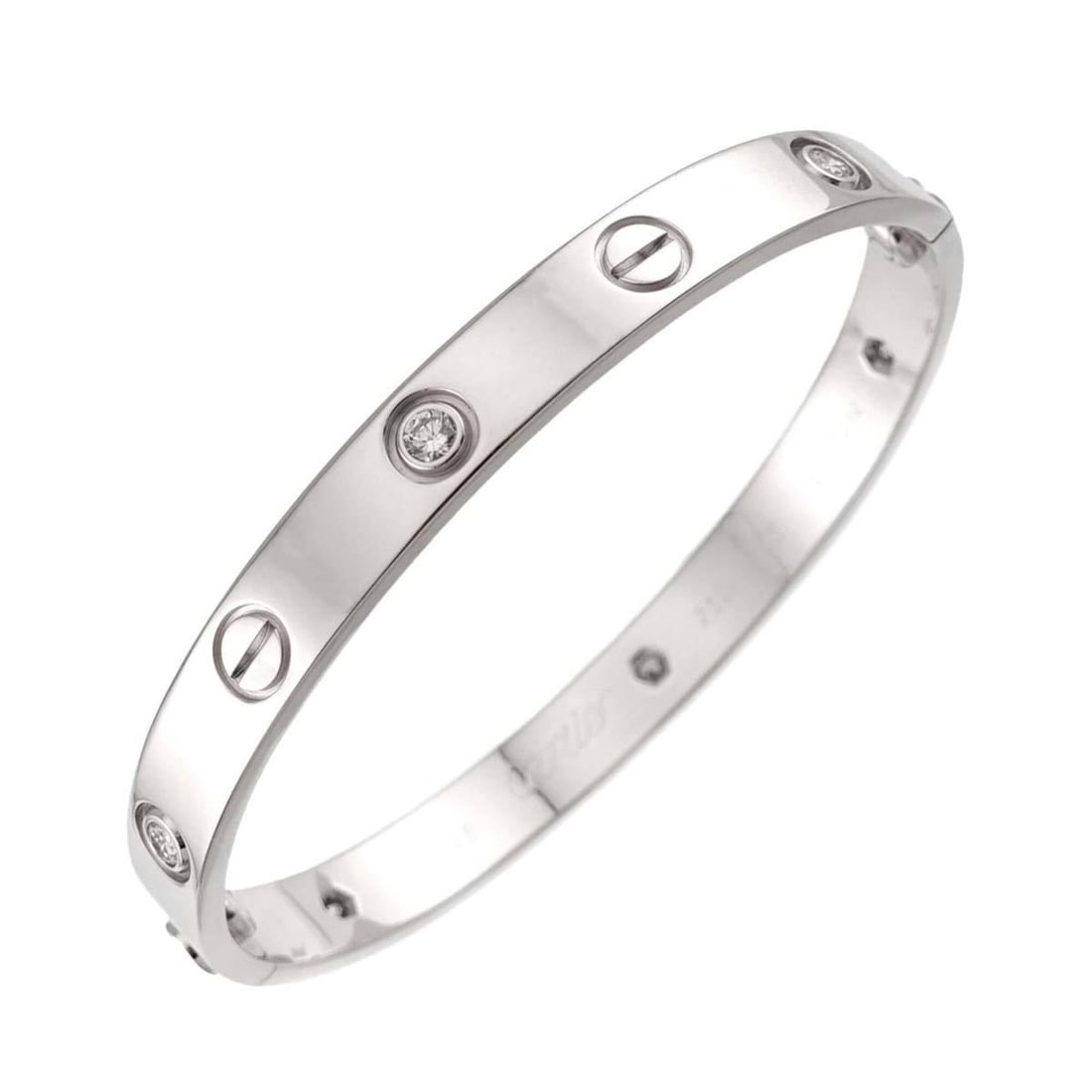 Cartier Love Bracelet, Full Diamond 6P, Size 16, 18K WG (White Gold 750), Bracelet Bangle: --- Catalog ---Category: SizeLength: 15cm / 5.9''Category: DesignType: BangleGender: WomenMaterial: White gold (18K)Category: GeneralBrand: Cartier--- Item List ---Section: ConditionRanking: Rank SA
