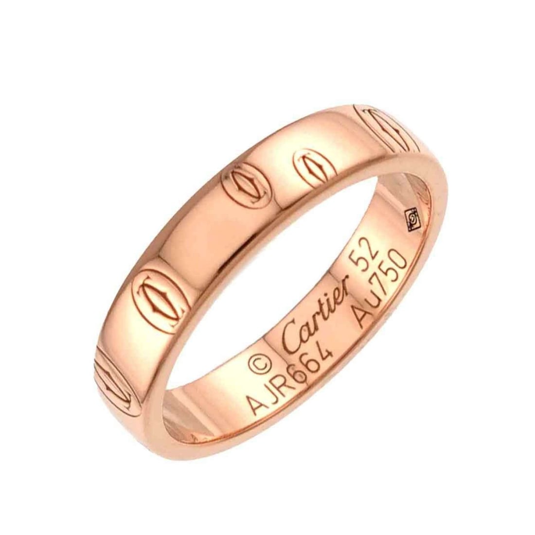 Cartier Happy Birthday Small Ring #52, 18K PG Pink Gold 750.: --- Catalog ---Category: SizeUS Size: 6.5Brand Size: 52Category: DesignType: Band ringGender: WomenMaterial: Pink gold (18K)Category: GeneralBrand: Cartier--- Item List ---Section: ConditionRanking: