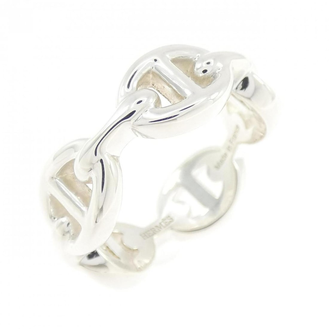 Hermes Hermès Chaine d'Ancre Enchainée Ring: --- Catalog ---Category: SizeUS Size: 6Brand Size: 51Category: DesignType: Band ringGender: WomenMaterial: Silver 925Category: GeneralMPN: H109507BBrand: Hermes--- Item List ---Section: ConditionRanki