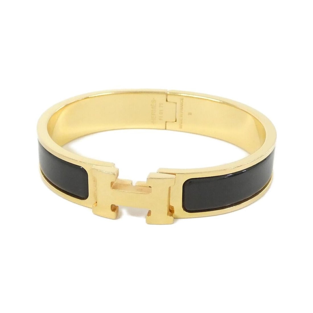 Hermes Click H PM 700001F Bracelet: --- Catalog ---Category: SizeLength: 16cm / 6.29''Category: DesignType: Charm braceletColor: Black, GoldGender: WomenCategory: GeneralMPN: 700001FBrand: Hermes--- Item List ---Section: ConditionRankin