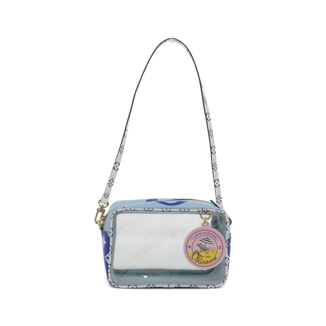 Louis Vuitton Monogram Giant Beach Handbag Pouch M44722: --- Catalog ---Category: SizeSize (HxWxD): 11cm x 16cm x 8cm / 4.33'' x 6.29'' x 3.14''Category: DesignType: Handbag, PouchColor: BlueGender: WomenMaterial: Coated canvas Category: GeneralBrand: Louis