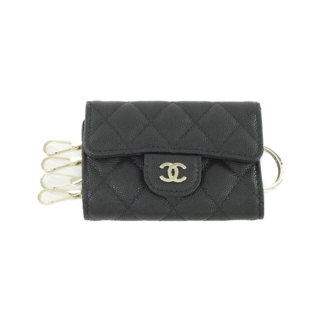 Chanel Timeless Classic Line AP0222 Key Case: --- Catalog ---Category: DesignType: KeycaseColor: BlackGender: WomenMaterial: Grained Calfskin Category: GeneralMPN: AP0222Brand: ChanelCategory: Physical PropertiesSize (HxWxD): 7cm x 11cm x 2cm /