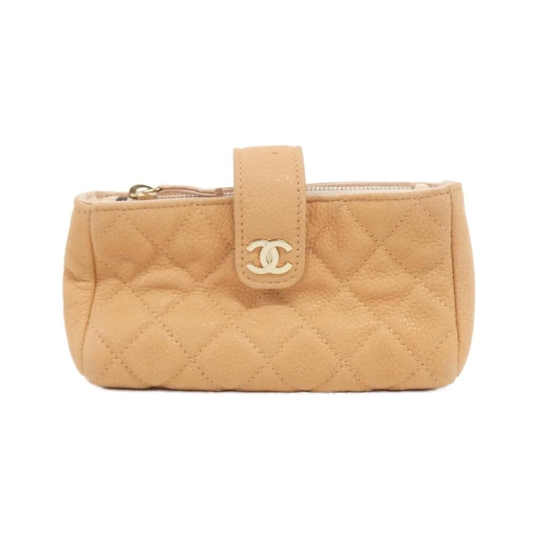 Chanel Timeless Classic Line 48227 Handbag Pouch: --- Catalog ---Category: SizeSize (HxWxD): 7cm x 13cm x 3.5cm / 2.75'' x 5.11'' x 1.37''Category: DesignType: Handbag, PouchColor: OrangeGender: Men,WomenMaterial: Grained Calfskin Hardware Color: Gol