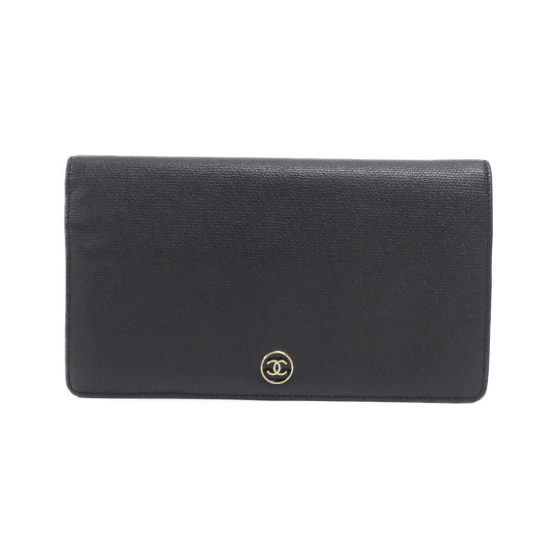 Chanel Coco Button Line 20904 Wallet: --- Catalog ---Category: SizeSize (HxWxD): 10cm x 19cm x 2cm / 3.93'' x 7.48'' x 0.78''Category: DesignType: Long wallet (bi-fold)Color: BlackGender: WomenMaterial: Leather Leather/Fur Type: CalfskinC