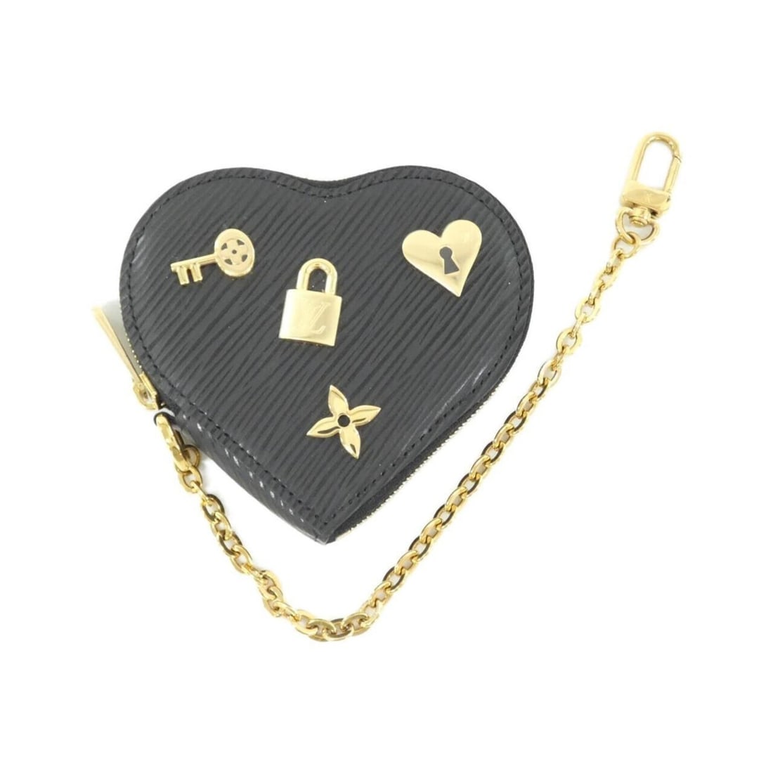 Louis Vuitton Epi Porte Monnaie Coeur Love Lock Heart M63995 Wallet/Coin Case: --- Catalog ---Category: SizeSize (HxWxD): 9cm x 10cm x 1.5cm / 3.54'' x 3.93'' x 0.59''Category: DesignType: Coin purse/coin caseColor: BlackGender: WomenMaterial: Leather Leather/Fur Type: CalfskinC