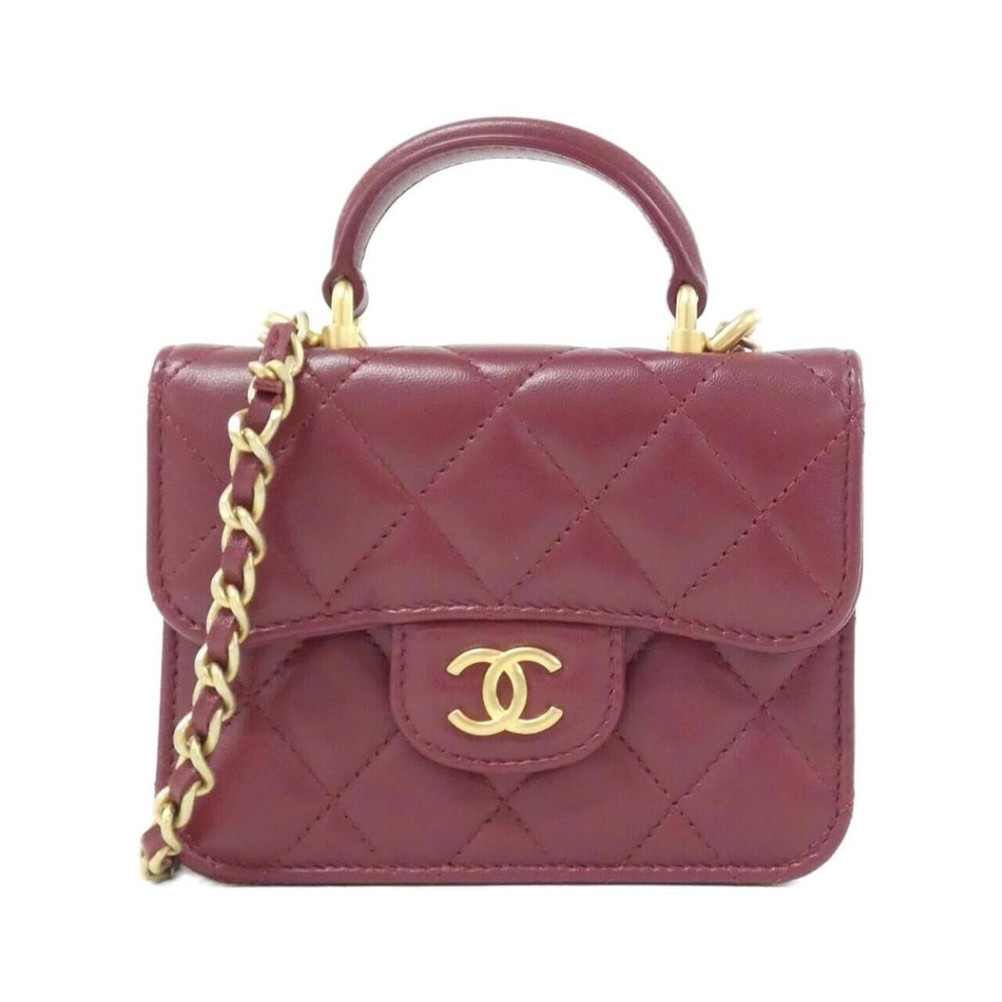 Chanel AP2200 Handbag, Clutch, Shoulder Bag: --- Catalog ---Category: SizeSize (HxWxD): 9.5cm x 12.5cm x 2cm / 3.74'' x 4.92'' x 0.78''Category: DesignType: Handbag, Shoulder bagColor: BordeauxGender: WomenMaterial: Leather Leather/Fur Type: Cal