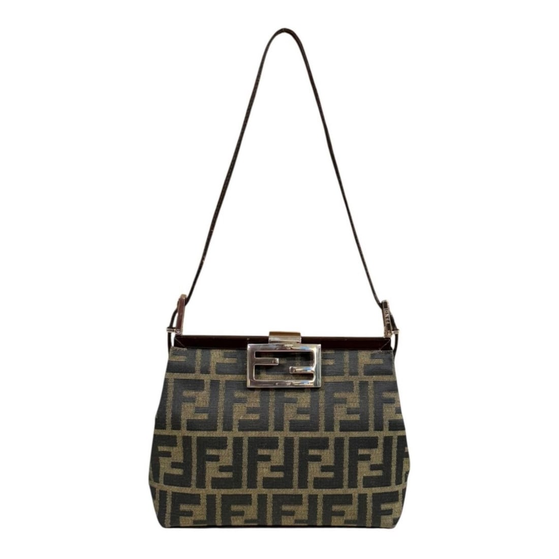 Fendi Mini Baguette Zucca Shoulder Bag, Handbag, Canvas, Brown, Women's FENDI (1 of 15)