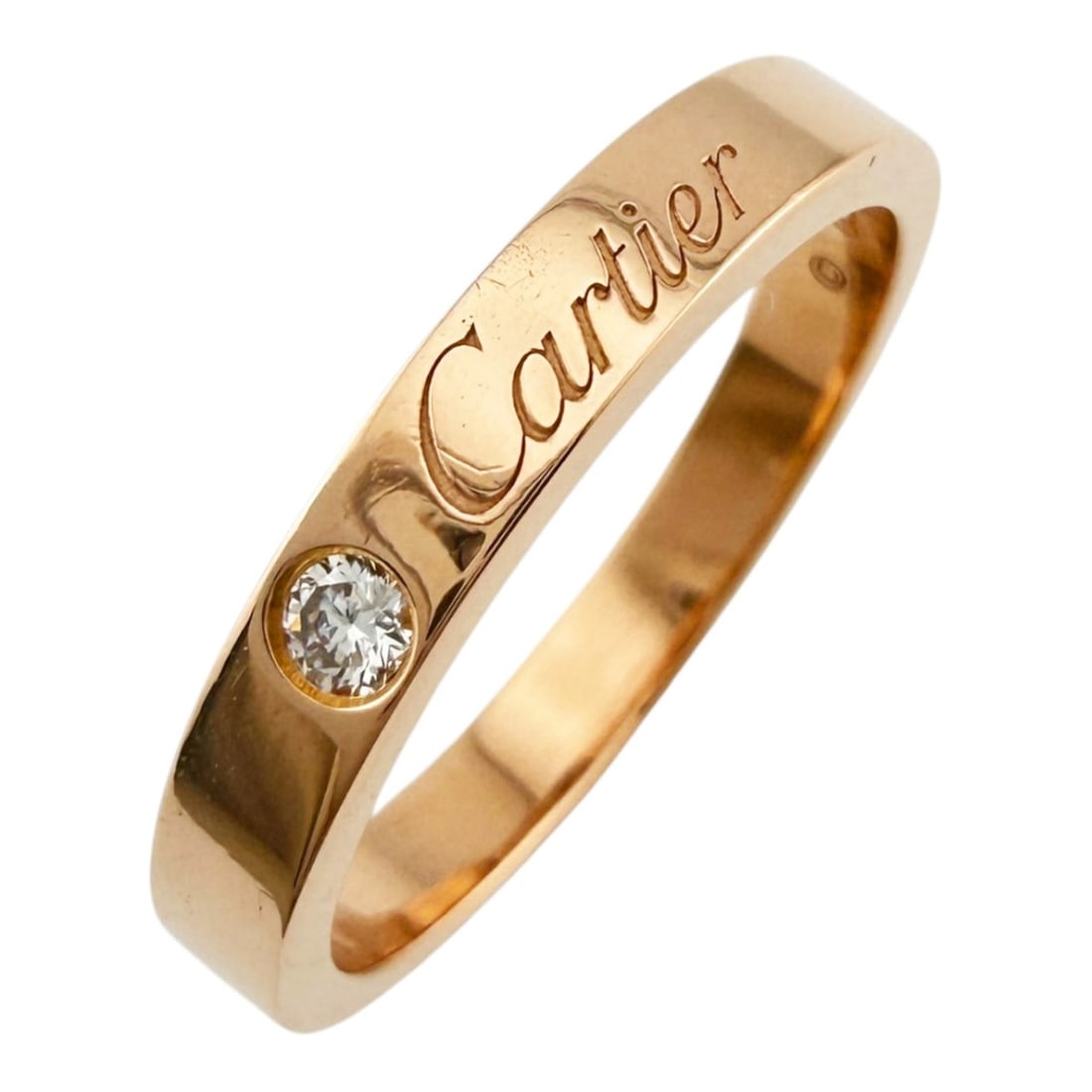 Cartier C de Wedding Ring, 1, 18K Pink Gold, Diamond, Women's, CARTIER (1 of 8)
