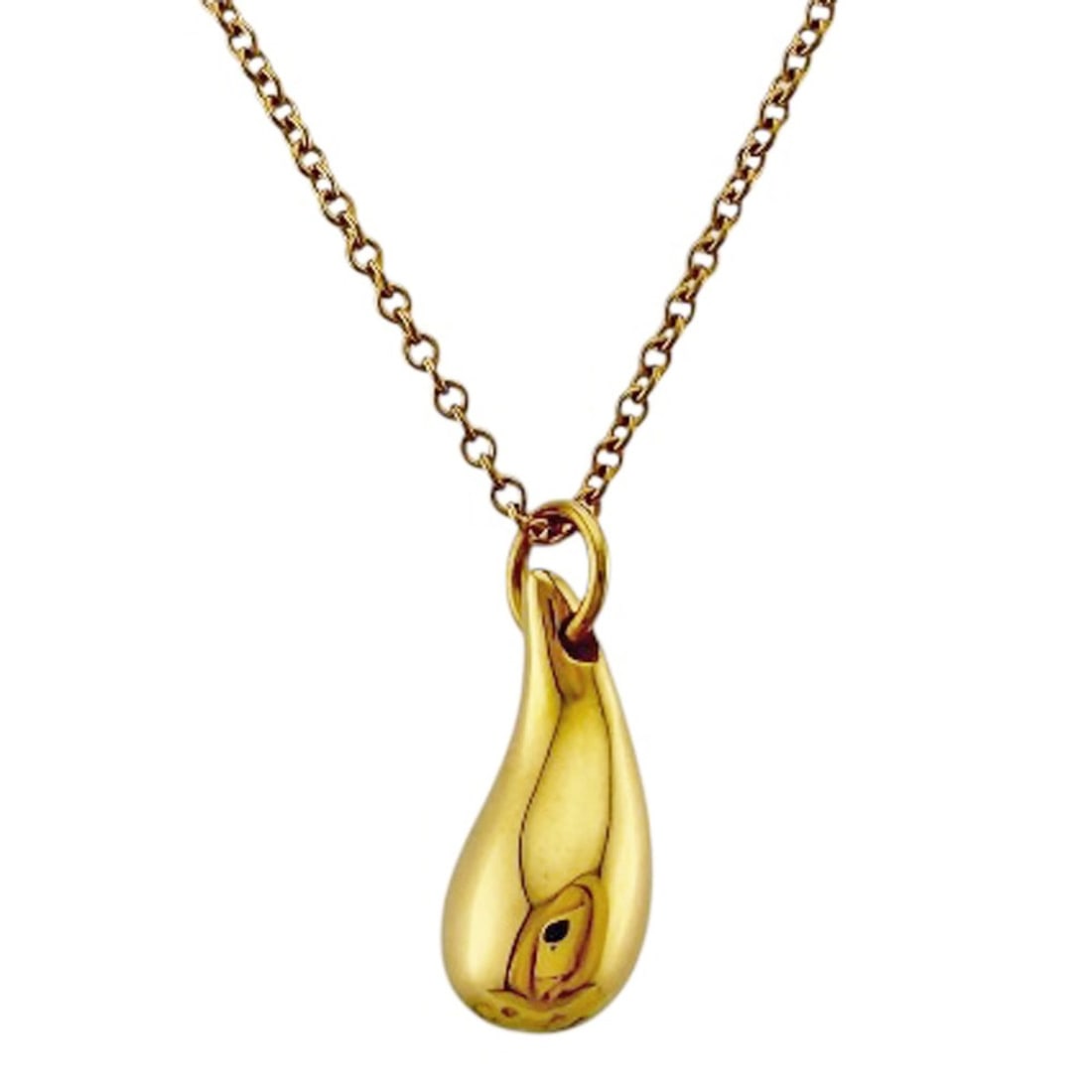 Tiffany & Co. Teardrop Necklace, 18K Yellow Gold, Women's.: --- Catalog ---Category: SizeWidth: 1mm / 0.04''Weight: 4.6g / 0.16oz.Pendant Size: 13mm x 6mm / 0.51'' x 0.23''Neck Circumference: 41 cm / 16.14''Category: DesignColor: GoldGender: WomenHandmade: Yes