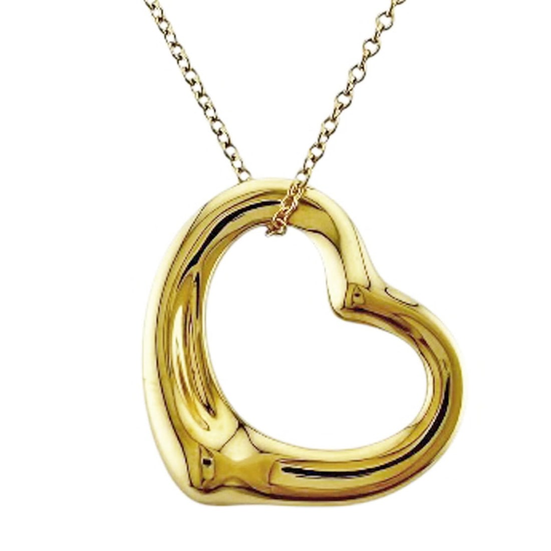 Tiffany & Co. Open Heart Necklace, 18K Yellow Gold, Women's.: --- Catalog ---Category: SizeWidth: 1mm / 0.04''Weight: 7.3g / 0.25oz.Pendant Size: 19.5mm x 22mm / 0.76'' x 0.86''Neck Circumference: 40.5 cm / 15.94''Category: DesignGender: WomenHandmade: YesMateri
