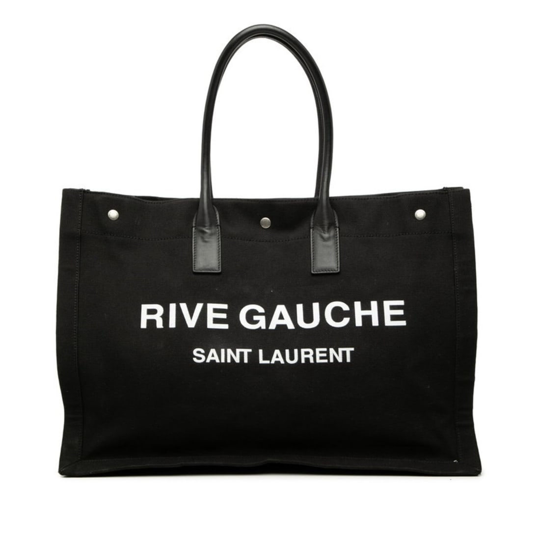 Saint Laurent Rive Gauche Tote Bag Handbag 509415 Black Canvas Leather Women's SAINT LAURENT: --- Catalog ---Category: SizeSize (HxWxD): 32cm x 47cm x 17cm / 12.59'' x 18.5'' x 6.69''Category: DesignType: Handbag, Tote bagColor: BlackGender: WomenMaterial: Canvas , Leather Category: GeneralMPN