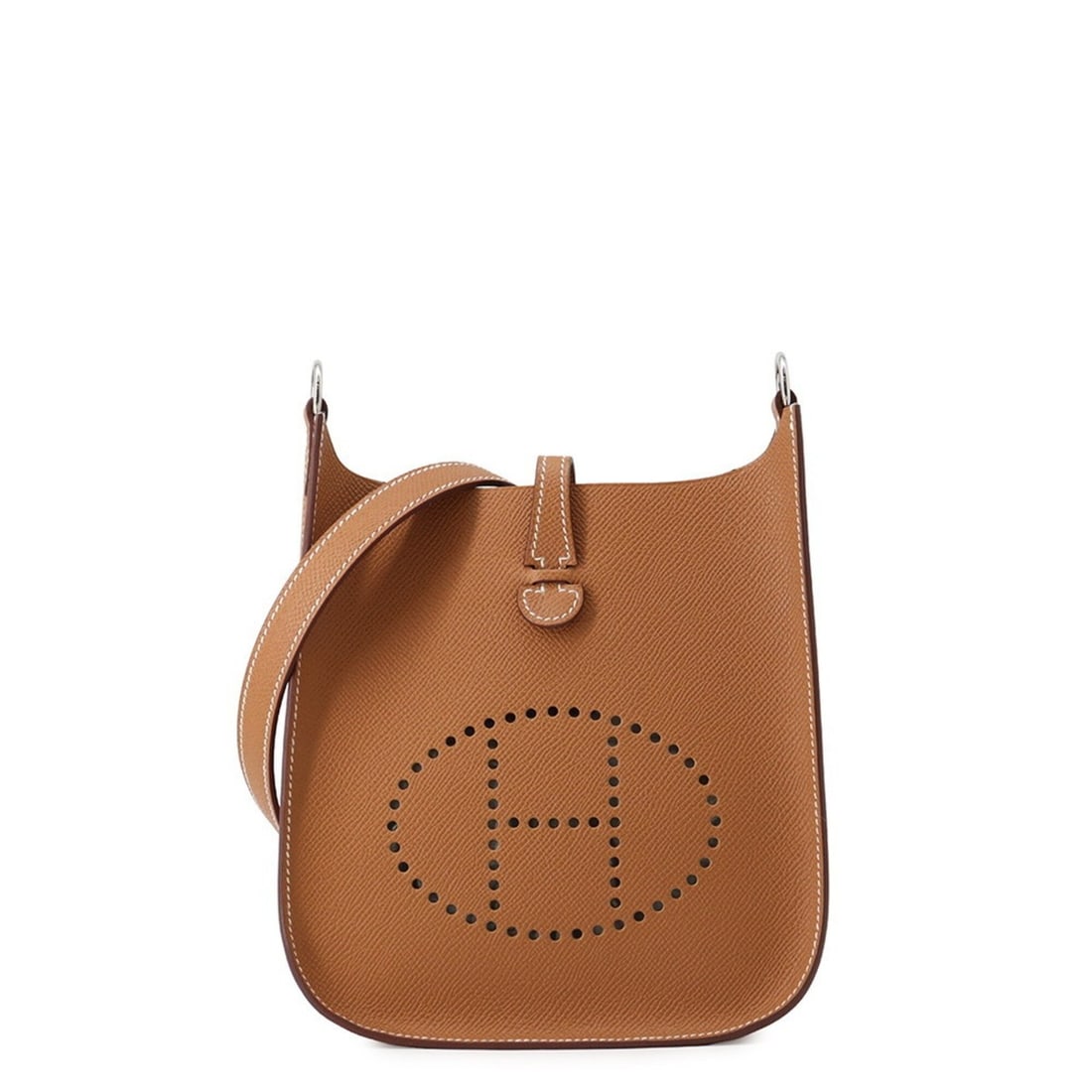 Hermes Evelyne TPM Sellier Gold Epsom K stamp handbag HERMES: --- Catalog ---Category: SizeSize (HxWxD): 19cm x 16cm x 5.5cm / 7.48'' x 6.29'' x 2.16''Category: DesignType: HandbagColor: GoldGender: WomenMaterial: Epsom leather Hardware Color: SilverCategory: Ge