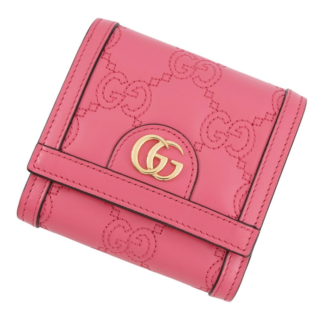 Gucci Bi-fold Wallet GG Matelassé Compact Leather 723799 GUCCI Women's WALLET: --- Catalog ---Category: SizeSize (HxWxD): 10.5cm x 11cm / 4.13'' x 4.33''Category: DesignType: Wallet (bi-fold)Color: PinkGender: WomenMaterial: Leather Category: GeneralBrand: GucciCountry of Origin