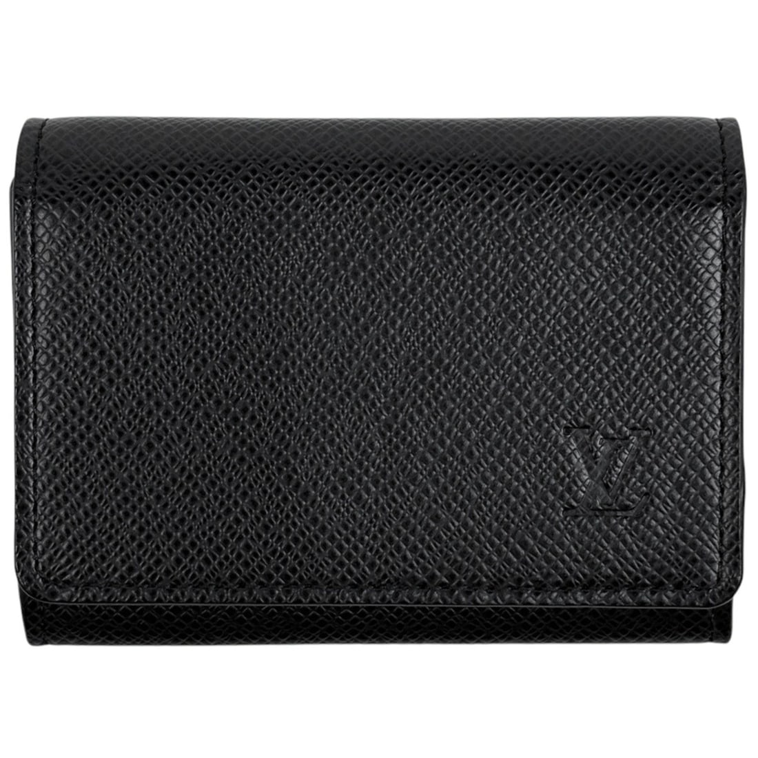 Louis Vuitton Enveloppe Carte de Visite Business Card Holder/Card Case, Taiga Noir (Black), M30922,: --- Catalog ---Category: DesignType: Card caseColor: Black, NoirGender: MenMaterial: Taiga leather Category: GeneralMPN: M30922Brand: Louis VuittonCategory: Physical PropertiesSize (HxWxD): 8cm x 10.5