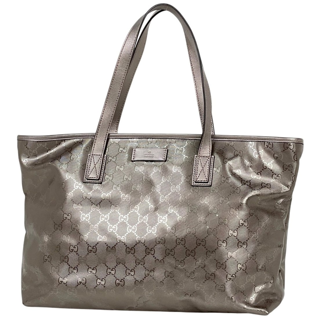 Gucci GG Imprime Tote Bag, Pattern, Metallic Coated Canvas, Pink, 211137, Women's: --- Catalog ---Category: SizeSize (HxWxD): 28cm x 37.5cm x 11cm / 11.02'' x 14.76'' x 4.33''Category: DesignType: Tote bagColor: PinkGender: WomenMaterial: Coated canvas , Leather Category: GeneralMPN