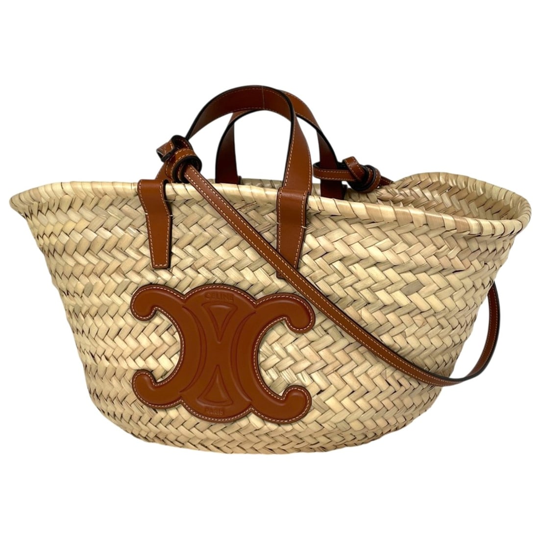Celine Classic Panier Tote Bag, 2-Way Raffia Natural Brown, Women's.: --- Catalog ---Category: SizeSize (HxWxD): 22cm x 23cm x 13cm / 8.66'' x 9.05'' x 5.11''Category: DesignType: Tote bagColor: BrownGender: WomenMaterial: Raffia , Leather Category: GeneralBrand: Celine