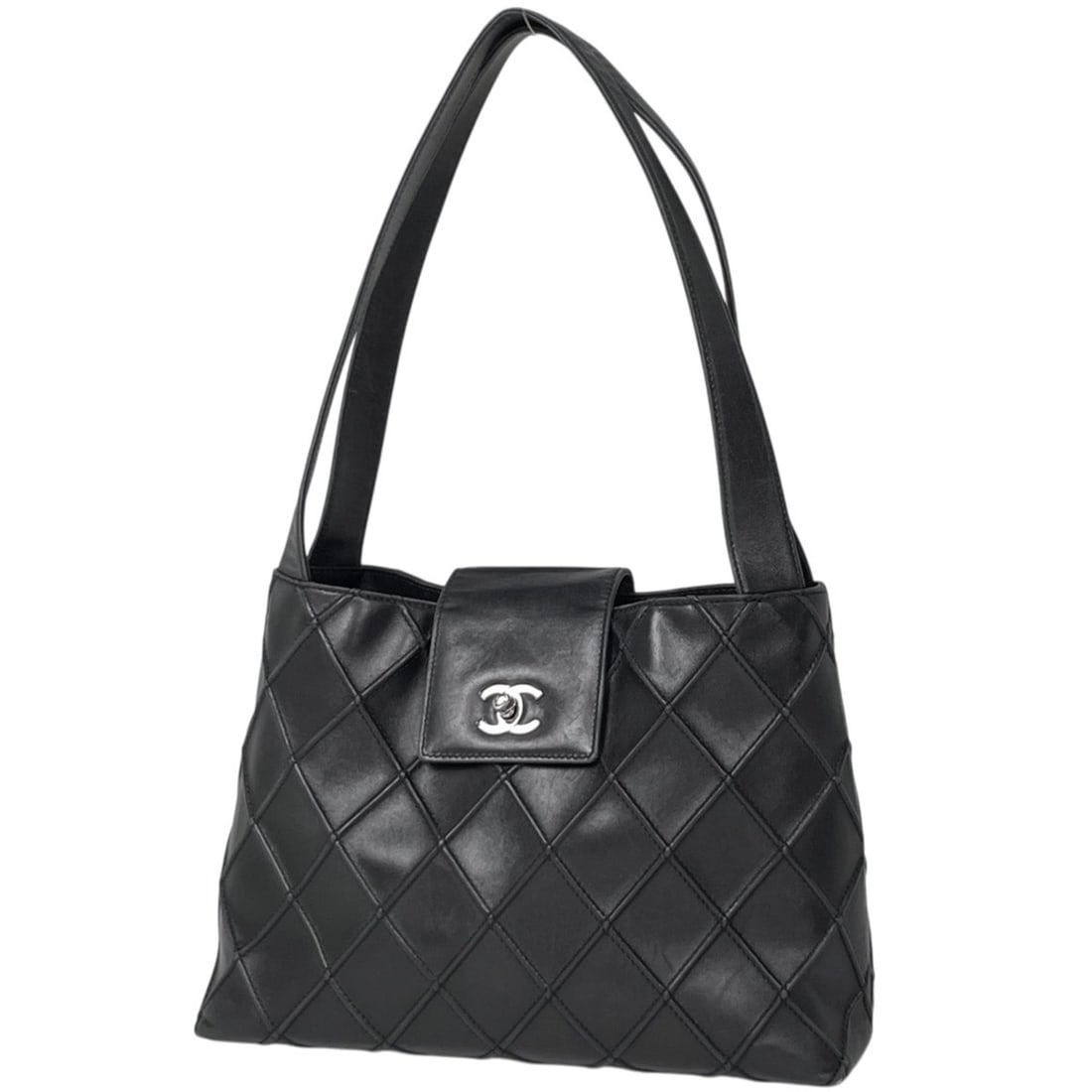 Chanel tote bag, Coco Mark, Cosmos Line, leather, black, women's.: --- Catalog ---Category: SizeSize (HxWxD): 21.5cm x 29cm x 10.5cm / 8.46'' x 11.41'' x 4.13''Category: DesignType: Tote bagColor: BlackGender: WomenMaterial: Leather Category: GeneralBrand: Chanel--- 