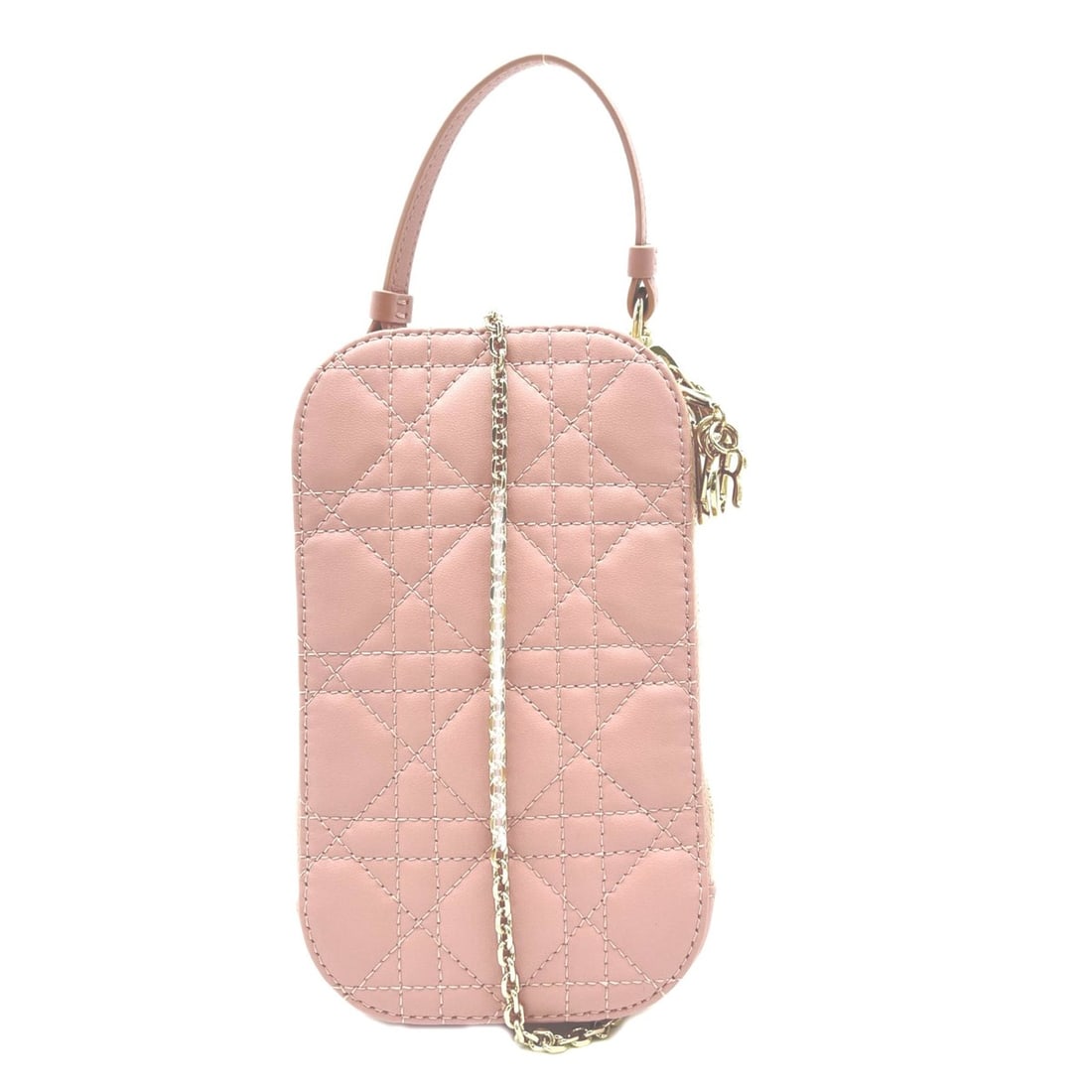 Christian Dior Cannage Lambskin Lady Phone Holder Shoulder Bag S0872ONMJ Pink Women's: --- Catalog ---Category: SizeSize (HxWxD): 18cm x 11.5cm x 2.5cm / 7.08'' x 4.52'' x 0.98''Strap Length: 119cm / 46.85''Handle Length: 18.5cm / 7.28''Category: DesignType: Shoulder bagColor: PinkGende