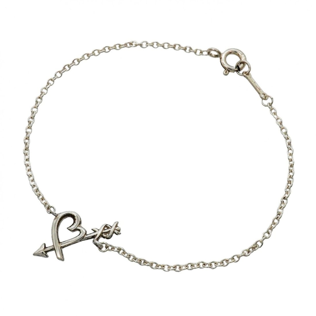 Tiffany & Co. Loving Heart Arrow Bracelet, Sterling Silver 925, Women's: --- Catalog ---Category: SizeLength: 15.5cm / 6.1''Category: DesignType: Charm braceletGender: WomenMaterial: Silver 925Category: GeneralBrand: Tiffany--- Item List ---Section: ConditionRanking: Rank 