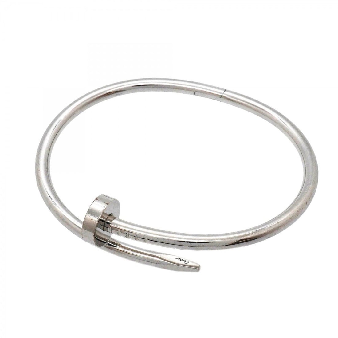 Cartier Juste un Clou Bangle, 18K White Gold, Men's/Women's, OP007755: --- Catalog ---Category: SizeLength: 16.5cm / 6.49''Category: DesignType: BangleGender: Men,WomenMaterial: White gold (18K)Category: GeneralBrand: Cartier--- Item List ---Section: ConditionRanking: Ra
