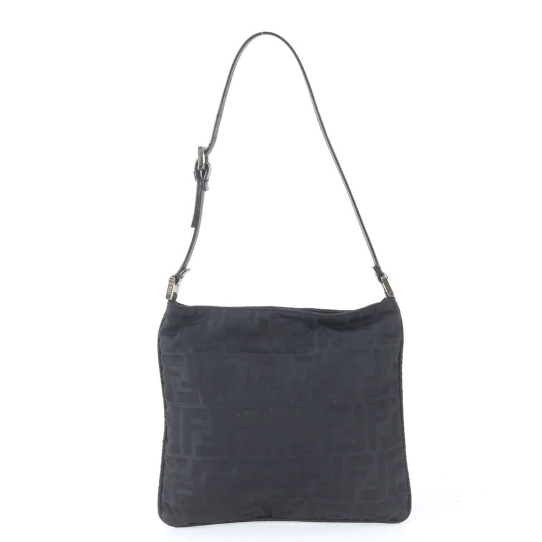 Fendi Zucca Leather Nylon Shoulder Bag Handbag Black Brand Women's: --- Catalog ---Category: SizeSize (HxWxD): 20cm x 23cm x 1cm / 7.87'' x 9.05'' x 0.39''Category: DesignType: Handbag, Shoulder bagColor: BlackGender: WomenMaterial: Leather , Nylon Category: GeneralBr