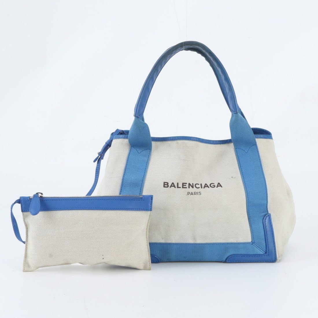 Balenciaga Cabas Handbag with Pouch, Navy, 002123, Leather Tote Bag, Handbag, Shoulder Women's: --- Catalog ---Category: SizeSize (HxWxD): 21cm x 30cm x 16cm / 8.26'' x 11.81'' x 6.29''Category: DesignType: Handbag, Shoulder bag, Tote bagColor: Blue, WhiteGender: WomenMaterial: Leather , Canvas 