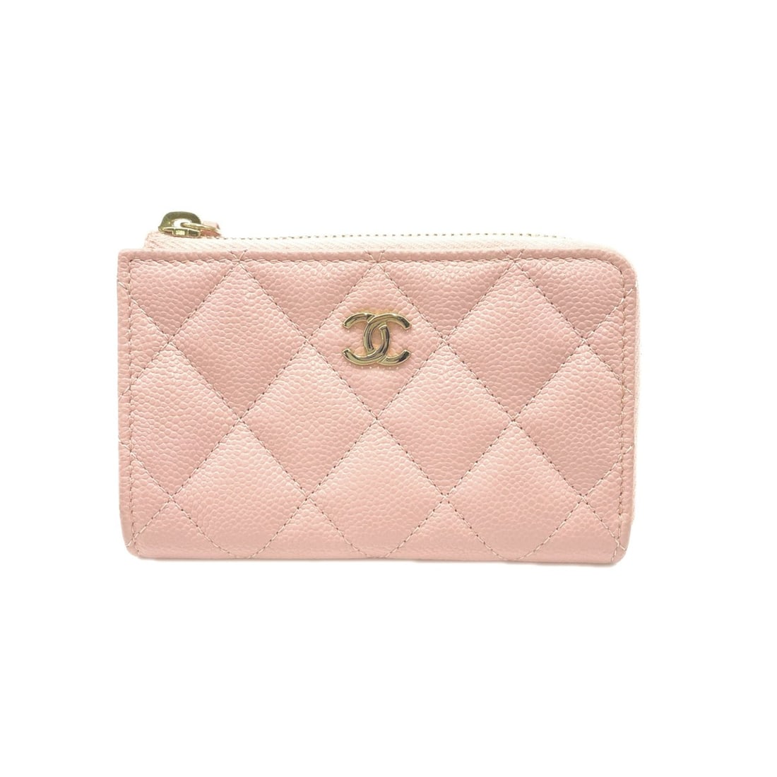 CHANEL Matelassé AP0221 Wallet/Coin Case, Pink Gold, Caviar Leather, Women's: --- Catalog ---Category: SizeSize (HxWxD): 7.5cm x 11.5cm x 1.5cm / 2.95'' x 4.52'' x 0.59''Category: DesignType: Coin purse/coin caseColor: PinkGender: WomenClosure: ZipperMaterial: Grained Calfskin 