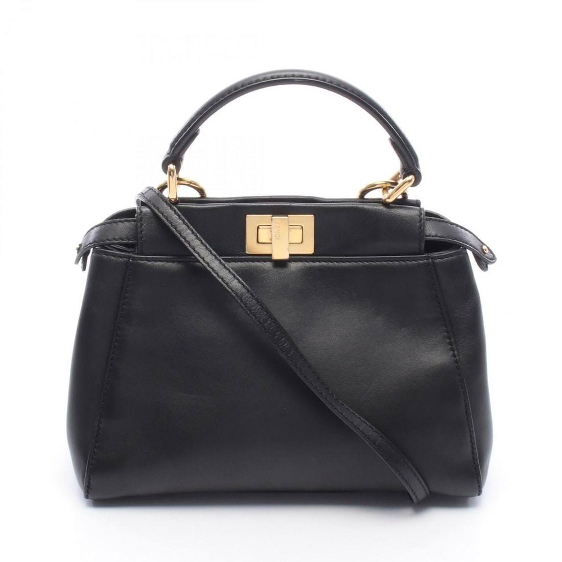 Fendi Mini Peekaboo 2-Way Handbag, Leather, Women's, Black (8BN244): --- Catalog ---Category: SizeSize (HxWxD): 18cm x 23cm x 11cm / 7.08'' x 9.05'' x 4.33''Category: DesignType: HandbagColor: BlackGender: WomenMaterial: Leather Category: GeneralMPN: 8BN244Brand: Fendi