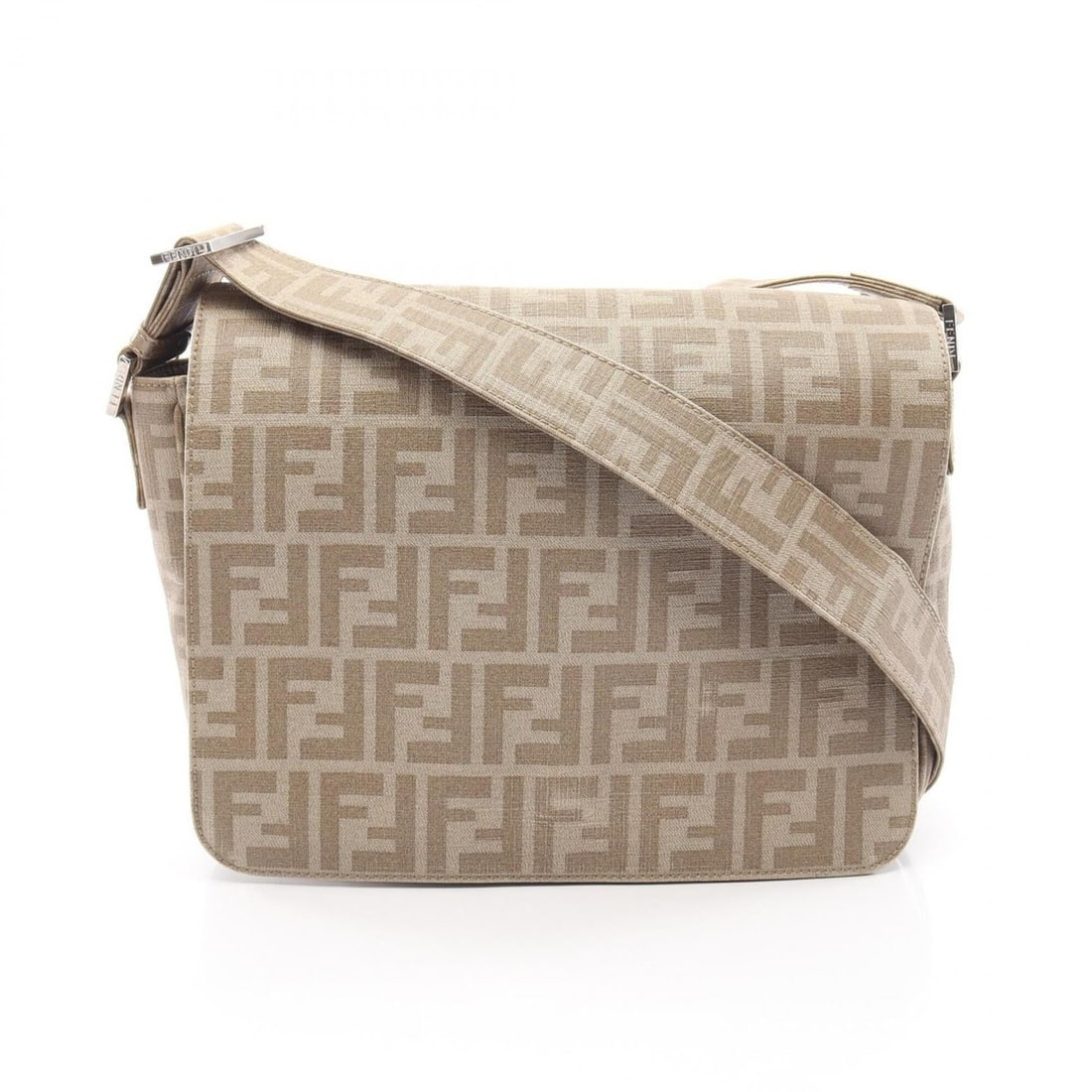 Fendi Zucca Shoulder Bag/Handbag, Coated Canvas, Women's, Beige (1 of 11)