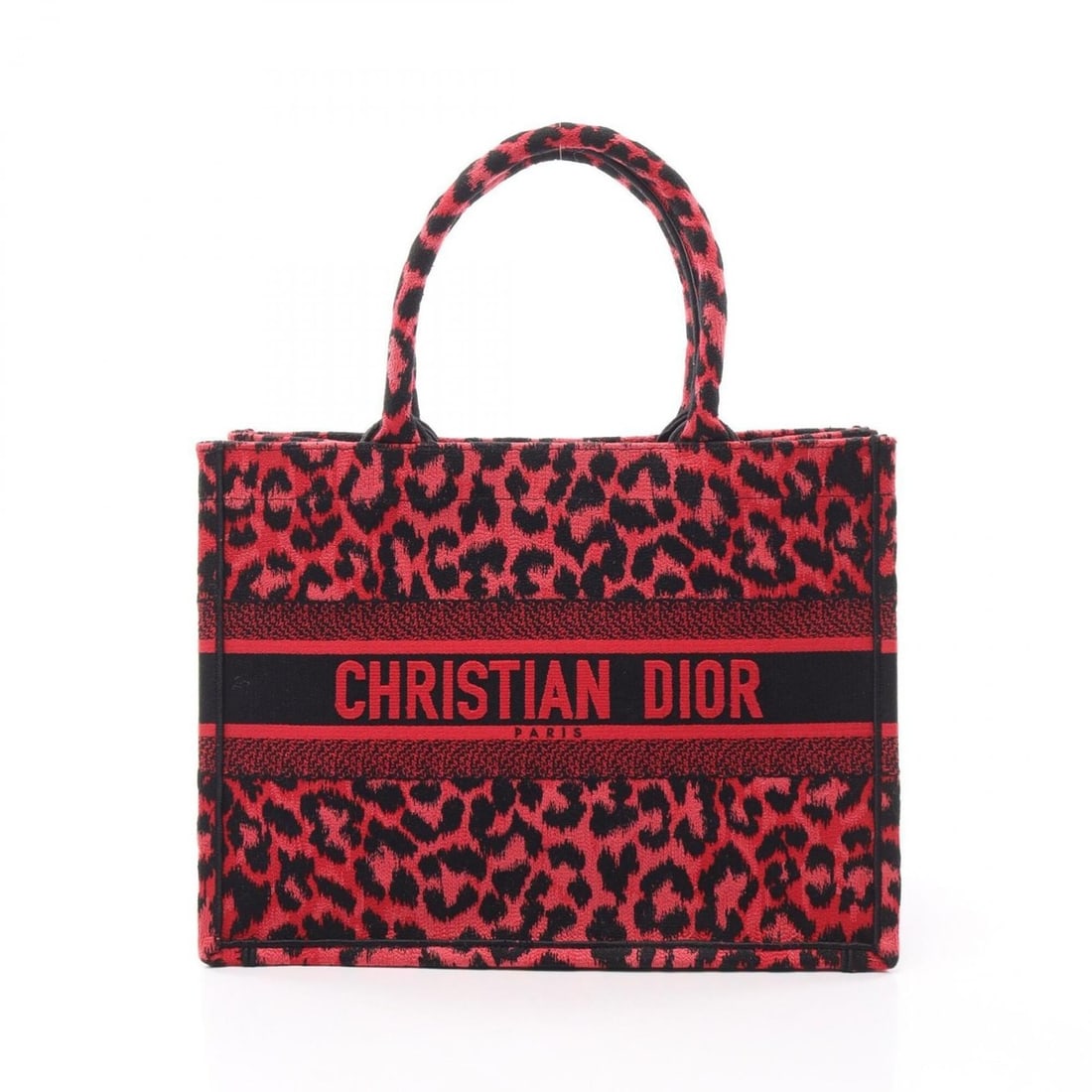 Christian Dior Dior Book Tote Medium Leopard Print Bag Handbag Canvas Women's Red/Black: --- Catalog ---Category: SizeSize (HxWxD): 27cm x 36cm x 14cm / 10.62'' x 14.17'' x 5.51''Category: DesignType: Handbag, Tote bagColor: Black, Red colorGender: WomenMaterial: Canvas Category: GeneralB