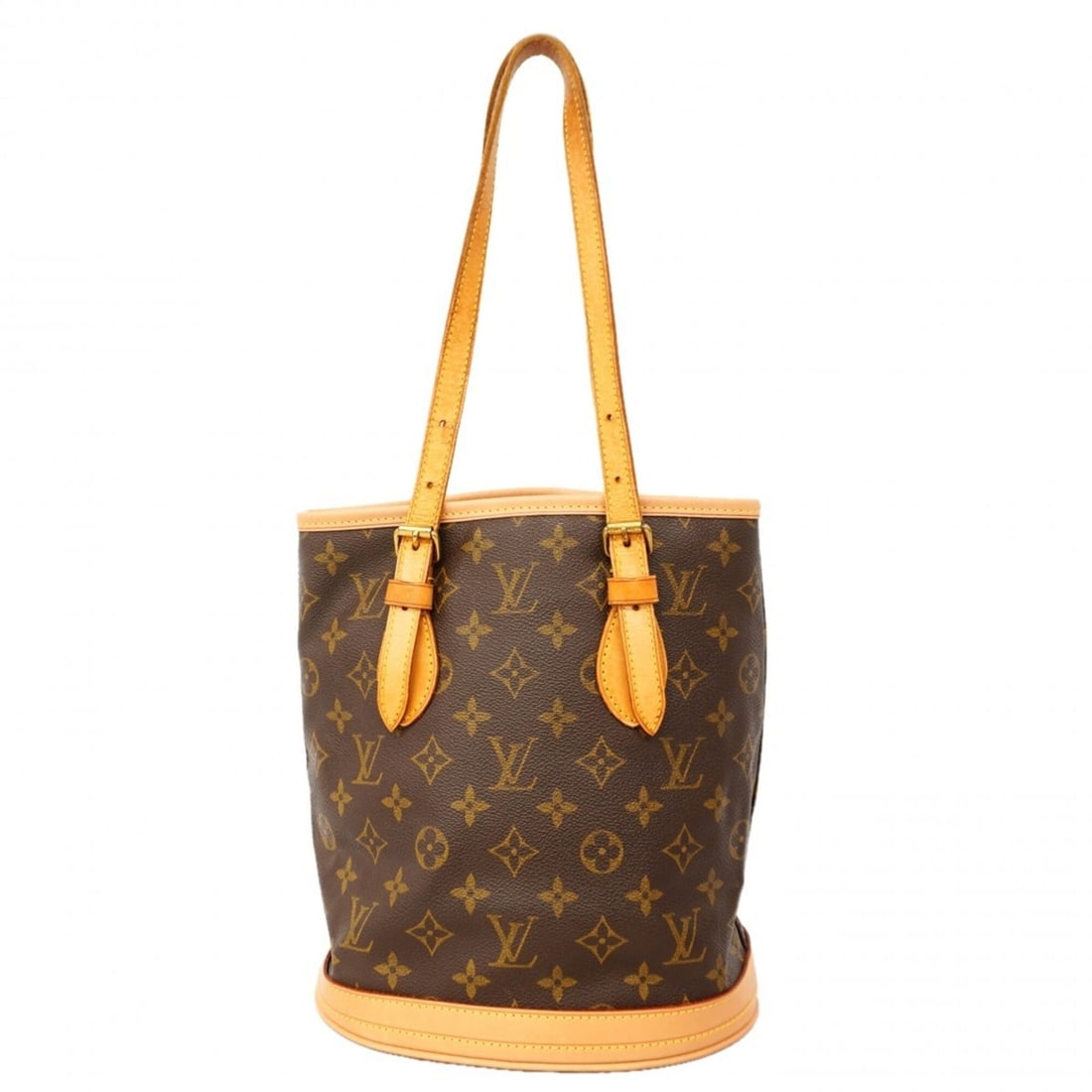 Louis Vuitton Monogram Bucket PM Tote Bag M42238 Brown (Women's): --- Catalog ---Category: SizeSize (HxWxD): 25.5cm x 22.5cm x 16cm / 10.03'' x 8.85'' x 6.29''Category: DesignType: Tote bagColor: BrownGender: WomenCategory: GeneralMPN: M42238Brand: Louis Vuitton--- 