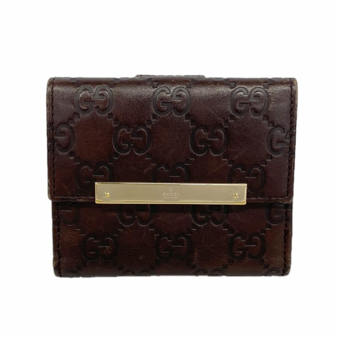 Gucci wallet, Guccissima design, 112716, leather, brown champagne, women's.: --- Catalog ---Category: SizeSize (HxWxD): 9cm x 10.5cm x 2.5cm / 3.54'' x 4.13'' x 0.98''Category: DesignType: Wallet (bi-fold)Color: BrownGender: WomenMaterial: Leather Category: GeneralMPN: 112716B
