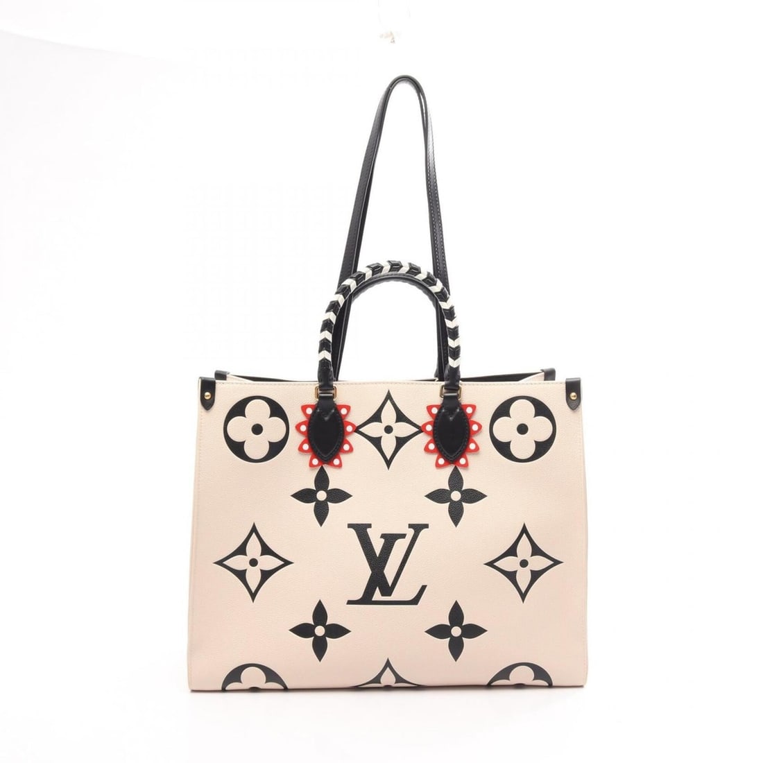 Louis Vuitton OnTheGo GM Monogram Empreinte LV Crafty Crème 2-Way Shoulder Bag/Handbag Leather: --- Catalog ---Category: SizeSize (HxWxD): 32cm x 40cm x 16cm / 12.59'' x 15.74'' x 6.29''Category: DesignType: Handbag, Shoulder bagColor: Beige, BlackGender: WomenMaterial: Monogram Empreinte Catego