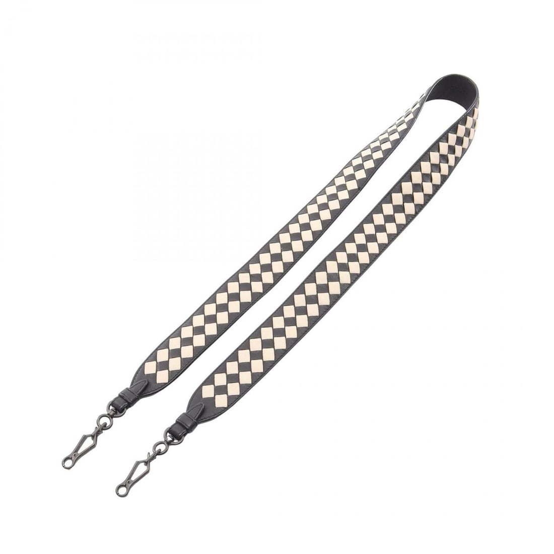 Bottega Veneta Intrecciato Checker Shoulder Strap Accessory Leather Women's Black/Ivory: --- Catalog ---Category: SizeSize (HxWxD): 112cm x 3.5cm / 44.09'' x 1.37''Category: DesignType: StrapColor: Black, IvoryGender: WomenMaterial: LeatherCategory: GeneralBrand: Bottega Veneta--- Item Li
