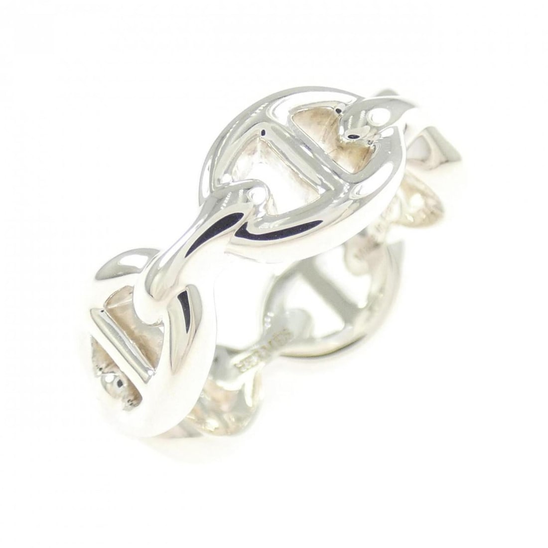 Hermes Hermès Chaine d'Ancre Enchainée Ring: --- Catalog ---Category: SizeJP Size: 8US Size: 4.5Category: DesignColor: SilverGender: WomenMaterial: Silver 925Category: GeneralMPN: H109507BBrand: Hermes--- Item List ---Section: ConditionRanking: 