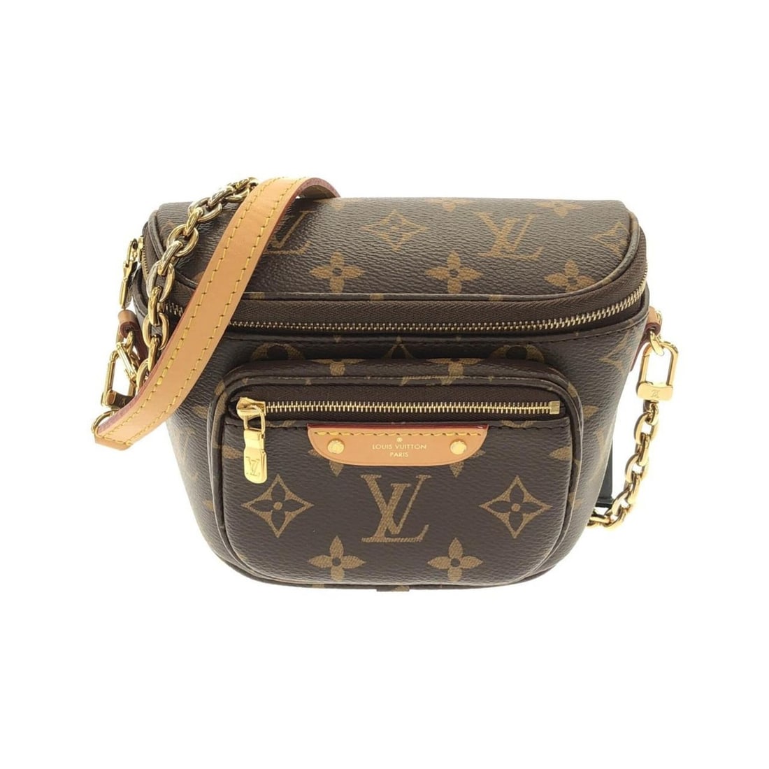 Louis Vuitton Monogram Mini Bumbag M82335 Shoulder Bag: --- Catalog ---Category: SizeSize (HxWxD): 12.5cm x 17.5cm x 3cm / 4.92'' x 6.88'' x 1.18''Category: DesignType: Shoulder bagColor: MarronGender: Men,WomenMaterial: Coated canvas Hardware Color: GoldC