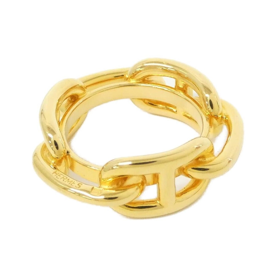 Hermes Legato Scarf Ring 601102S: --- Catalog ---Category: DesignColor: GoldGender: Men,WomenCategory: GeneralMPN: 601102SBrand: HermesCategory: Physical PropertiesSize (HxWxD): 3cm x 1cm / 1.18'' x 0.39''--- Item List ---Section: