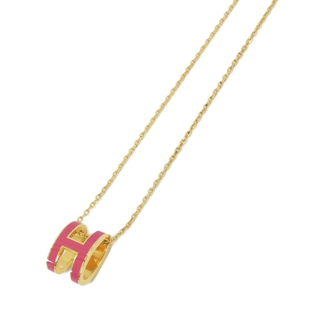 Hermes Pop H 147991F Necklace: --- Catalog ---Category: SizePendant Size: 12mm x 18mm / 0.47'' x 0.7''Neck Circumference: 40 cm / 15.74''Category: DesignColor: PinkGender: WomenMaterial: PalladiumNecklace Type: NecklaceCategory: