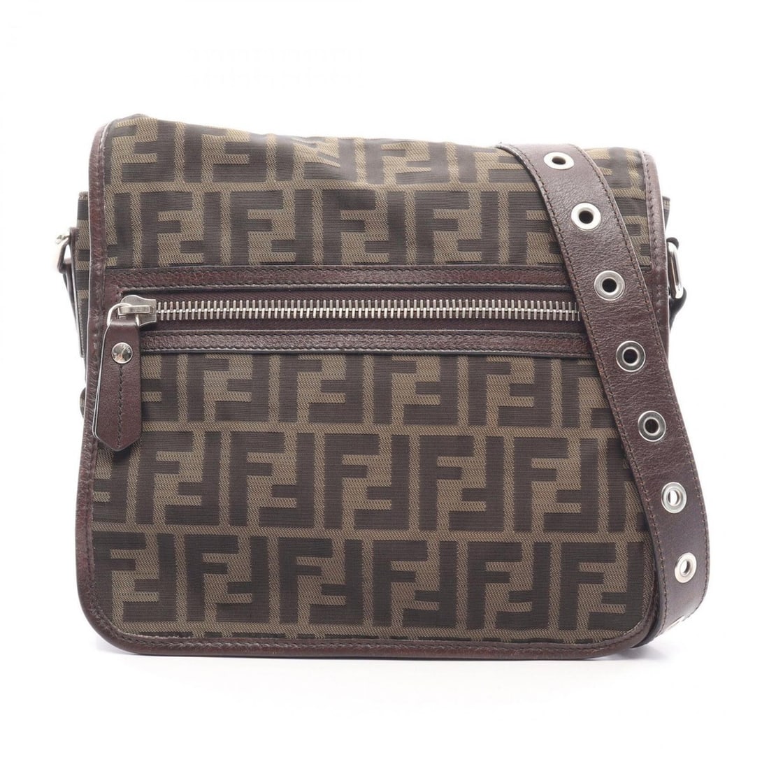 Fendi Zucca Shoulder Bag/Handbag, Canvas and Leather, Men's Women's, Black/Khaki, 7VA230: --- Catalog ---Category: SizeSize (HxWxD): 24cm x 24cm x 7cm / 9.44'' x 9.44'' x 2.75''Category: DesignType: Handbag, Shoulder bagColor: Black, KhakiGender: Men,WomenMaterial: Canvas , Leather Categor