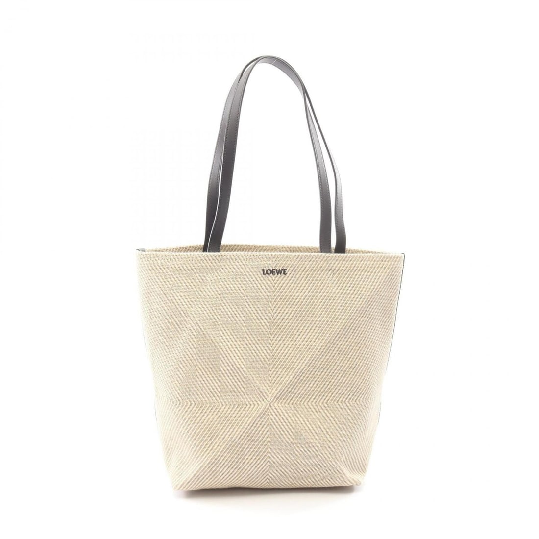 Loewe Puzzlefold Tote Medium Bag Handbag Canvas Leather Women's Ivory/Brown A779G50X34: --- Catalog ---Category: SizeSize (HxWxD): 32cm x 26cm x 14cm / 12.59'' x 10.23'' x 5.51''Category: DesignType: Handbag, Tote bagColor: Brown, IvoryGender: WomenMaterial: Canvas , Leather Category: Ge