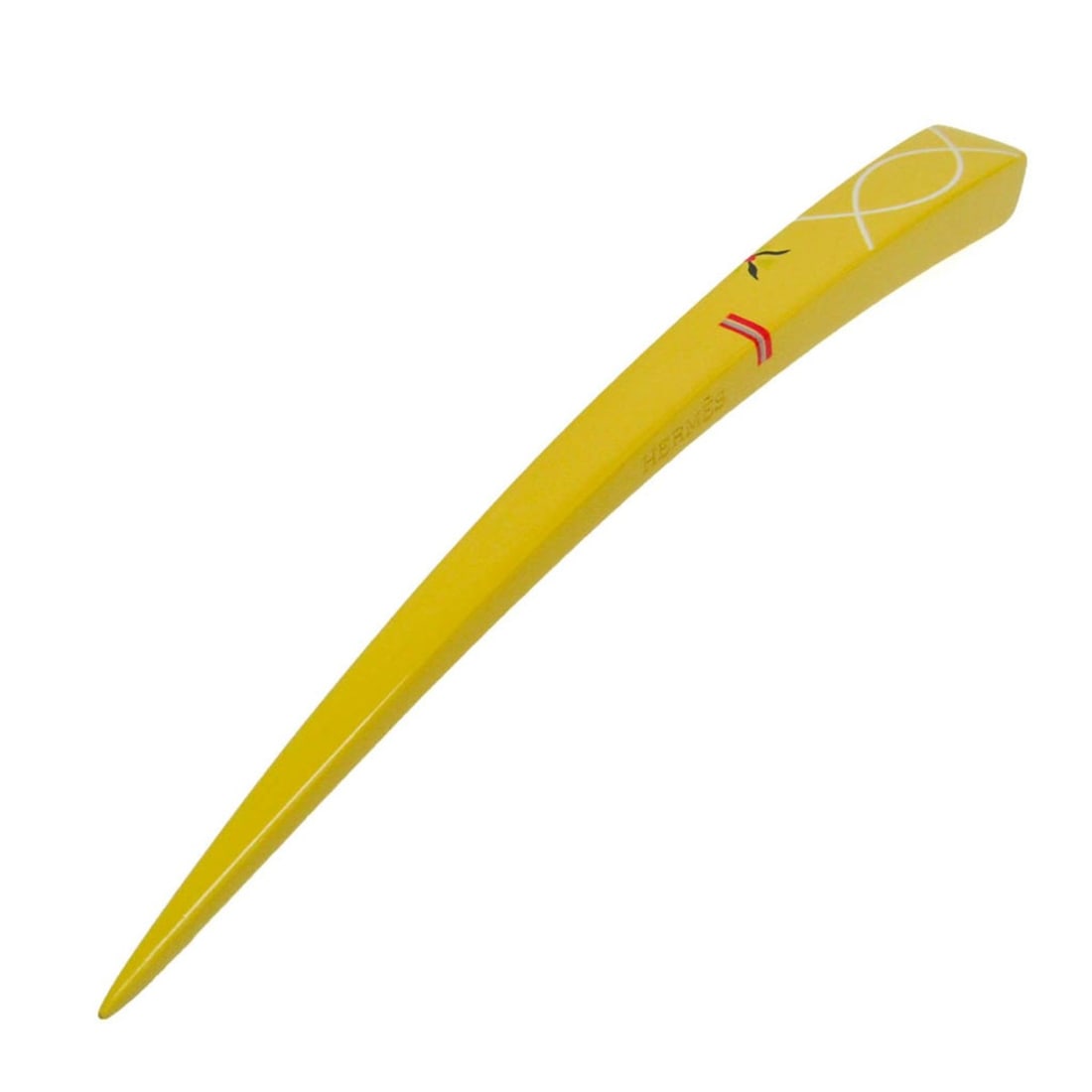 Hermes Lacquer Women's Kanzashi Yellow: --- Catalog ---Category: SizeWeight: 6.1g / 0.21oz.Size (LxW): 15cm x 1.3cm / 5.9'' x 0.51''Category: DesignType: KanzashiColor: YellowStone: No StoneGender: WomenMaterial: LacquerCategory: GeneralBra