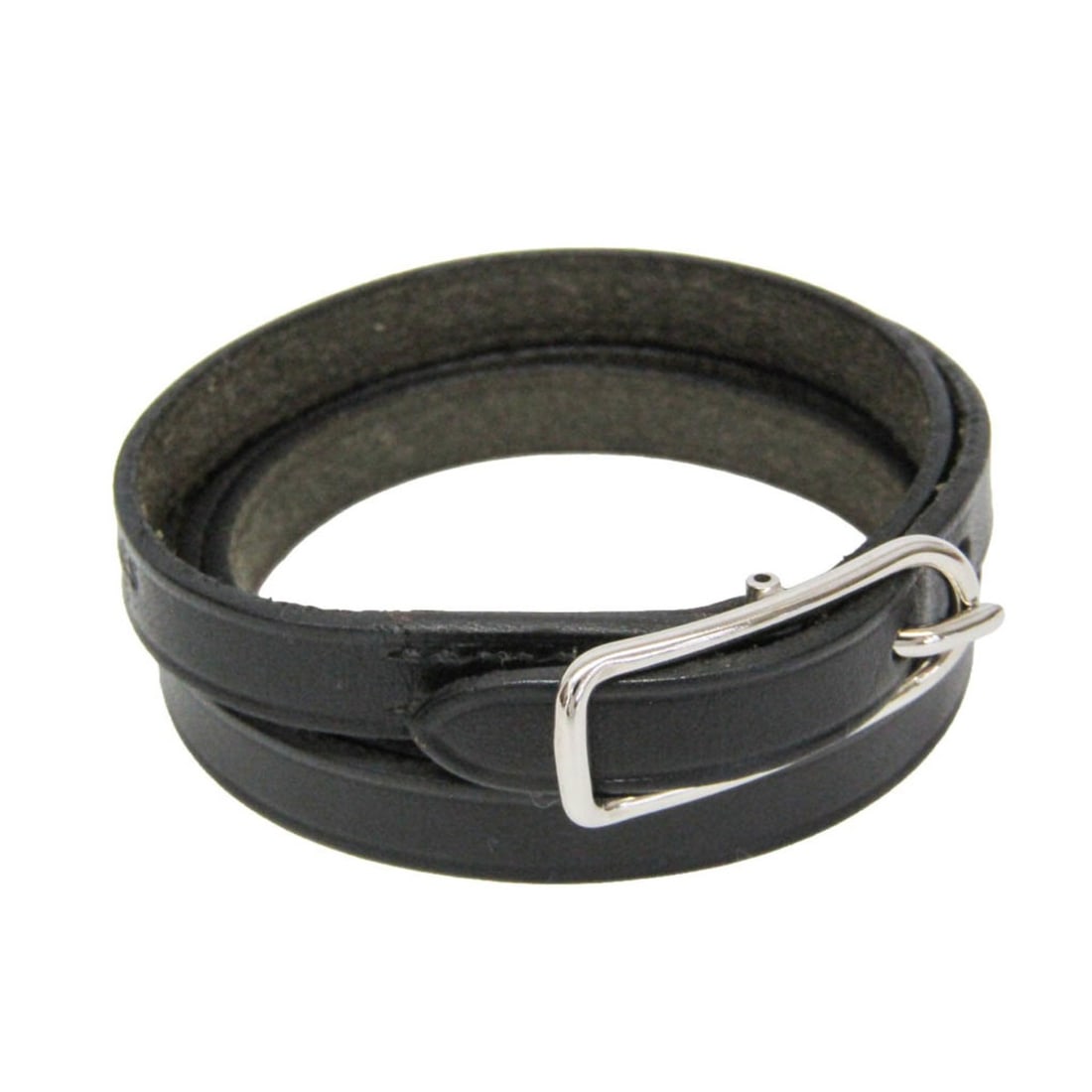 Hermes Hapi API I 4-strand Bracelet Choker Leather,Metal Bangle Silver,Black: --- Catalog ---Category: SizeWidth: 7mm / 0.27''Length: 13.5cm - 14.5cm / 5.31'' - 5.7''Weight: 9.3g / 0.32oz.Total Length: 70cm / 27.55''Category: DesignType: BangleColor: Black, SilverStyle: Fashion
