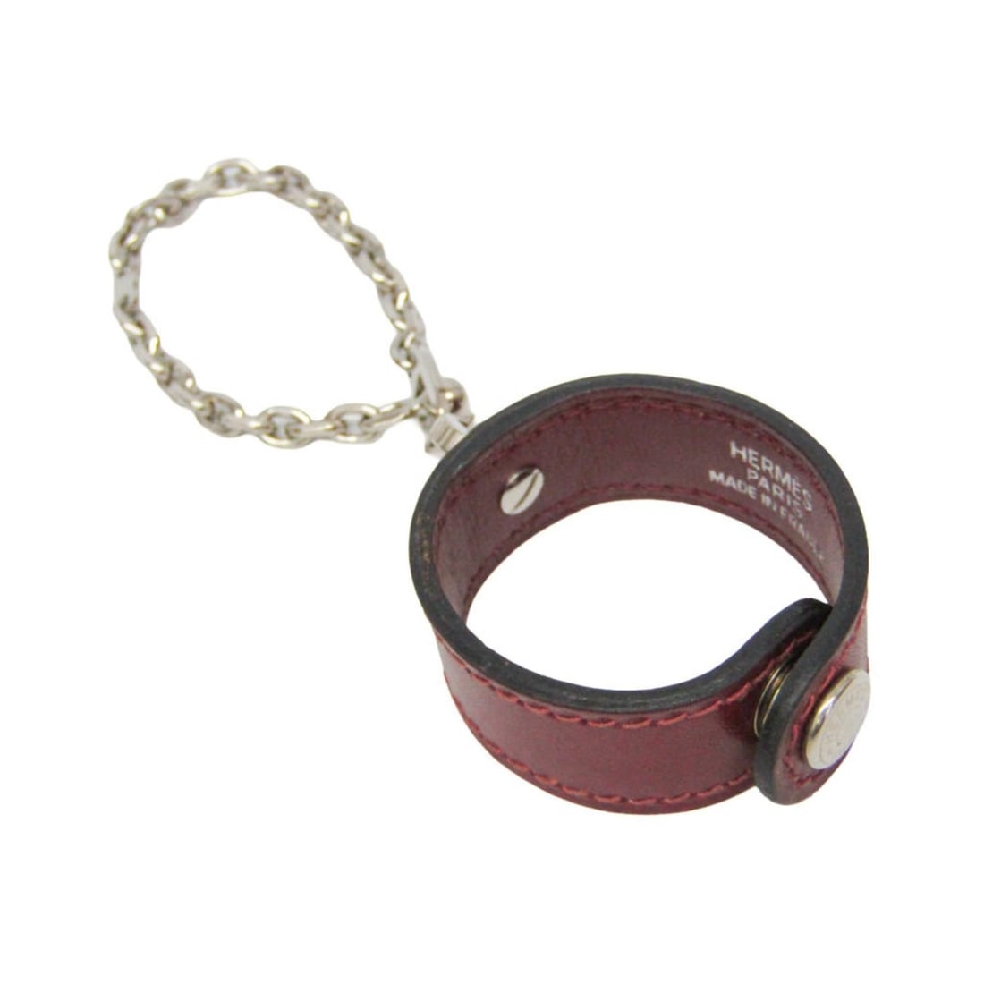 Hermes Nomade Women's Glove Holder Silver,Bordeaux: --- Catalog ---Category: SizeWeight: 11.4g / 0.4oz.Size (HxWxD): 10.5cm x 3.5cm x 1.5cm / 4.13'' x 1.37'' x 0.59''Handle/Strap Length: 13cm / 5.11''Category: DesignType: Glove holderColor: Bordeaux, S