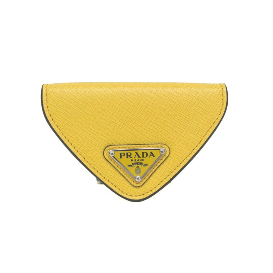 Prada Saffiano 2MM004 Men,Women Leather Coin Purse/coin Case Yellow (1 of 10)
