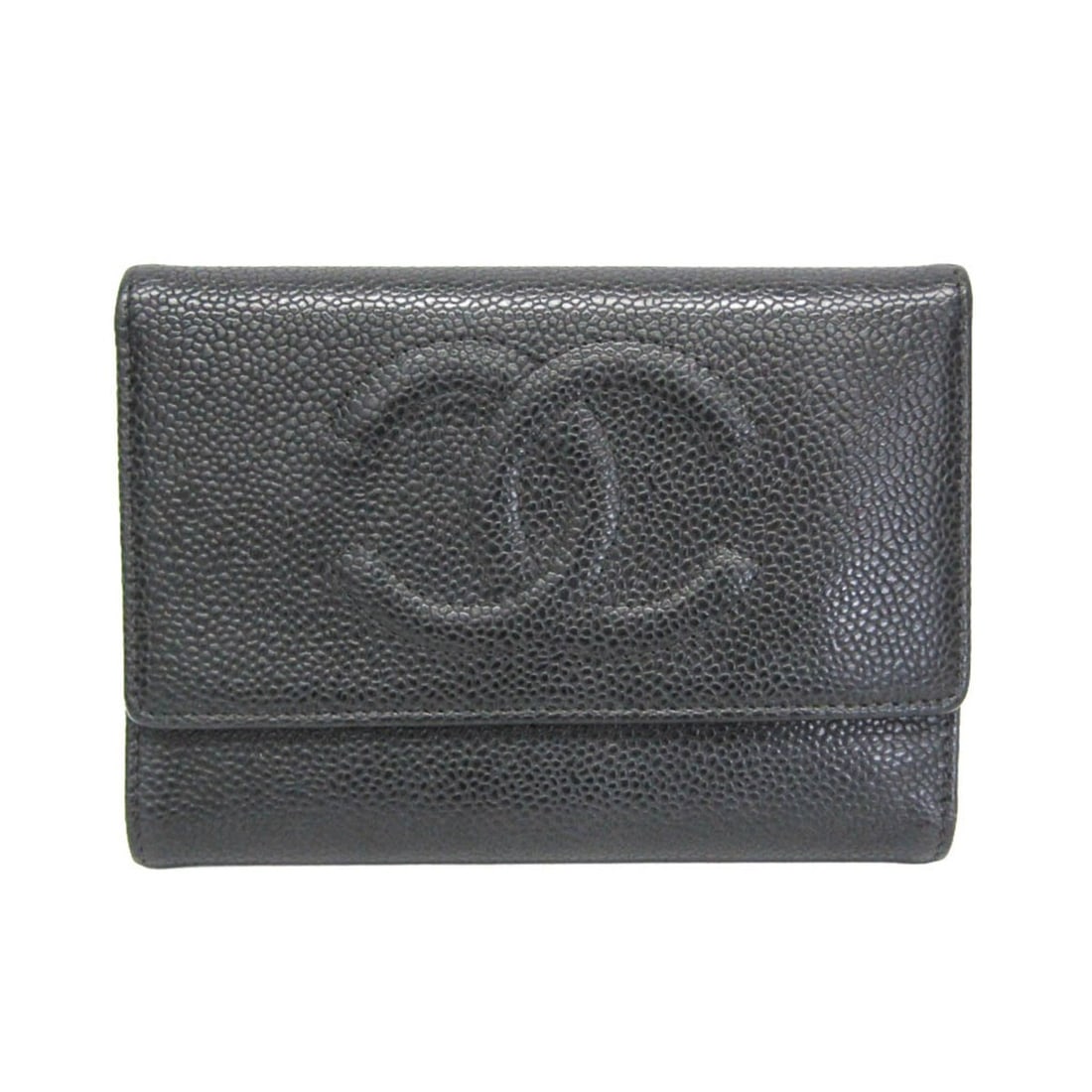 Chanel Coco Mark Women's Grained Calfskin Wallet (tri-fold) Black: --- Catalog ---Category: SizeSize (HxWxD): 11cm x 15cm x 1cm / 4.33'' x 5.9'' x 0.39''Category: DesignType: Wallet (tri-fold)Color: BlackGender: WomenClosure: Snap fastenerMaterial: Leather Inner Pock