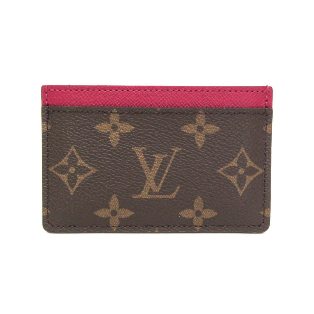 Louis Vuitton Monogram Simple Card Case M60703 Monogram Card Case Brown,Fuchsia (1 of 9)