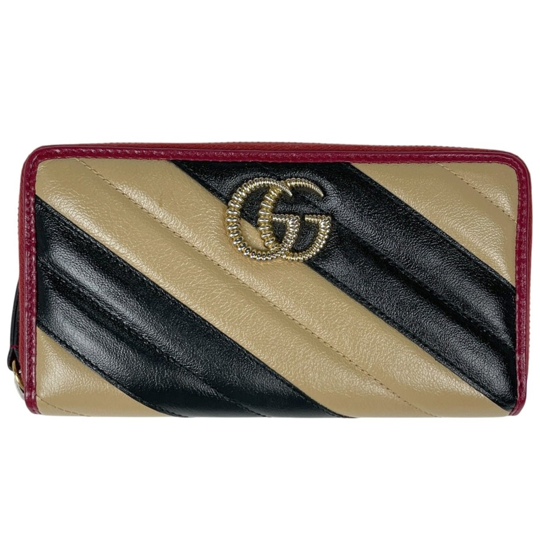 Gucci GG Marmont Zip-Around Wallet, Long Double G Leather, Red Multicolor, 573810, Women's: --- Catalog ---Category: SizeSize (HxWxD): 10cm x 19cm x 2.5cm / 3.93'' x 7.48'' x 0.98''Category: DesignType: Long wallet (bi-fold)Color: Multi-color, Red colorGender: WomenMaterial: Leather Category